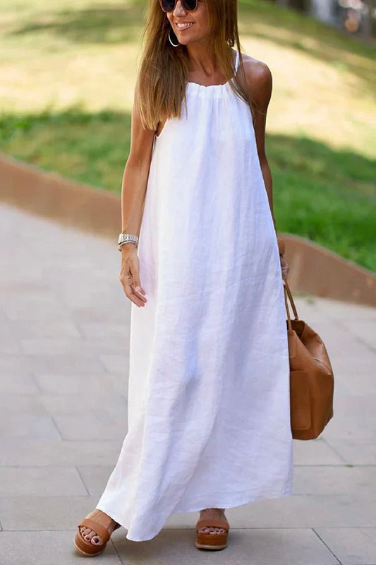 By The Cove Neckholder-Maxikleid aus Leinenmischung