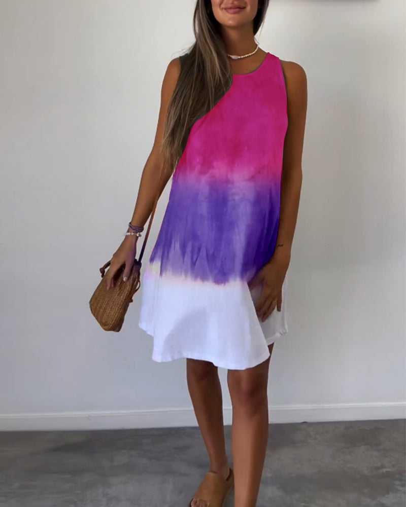 Ärmelloses Freizeitkleid in Farbblockoptik