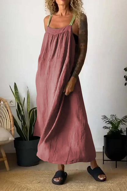Lässiges lockeres Kleid mit Trägern
