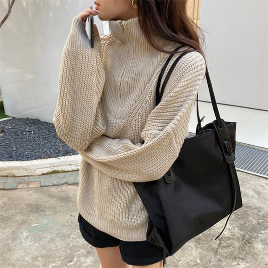 WW | Warmer Rollkragenpullover Mit Reibverschluss