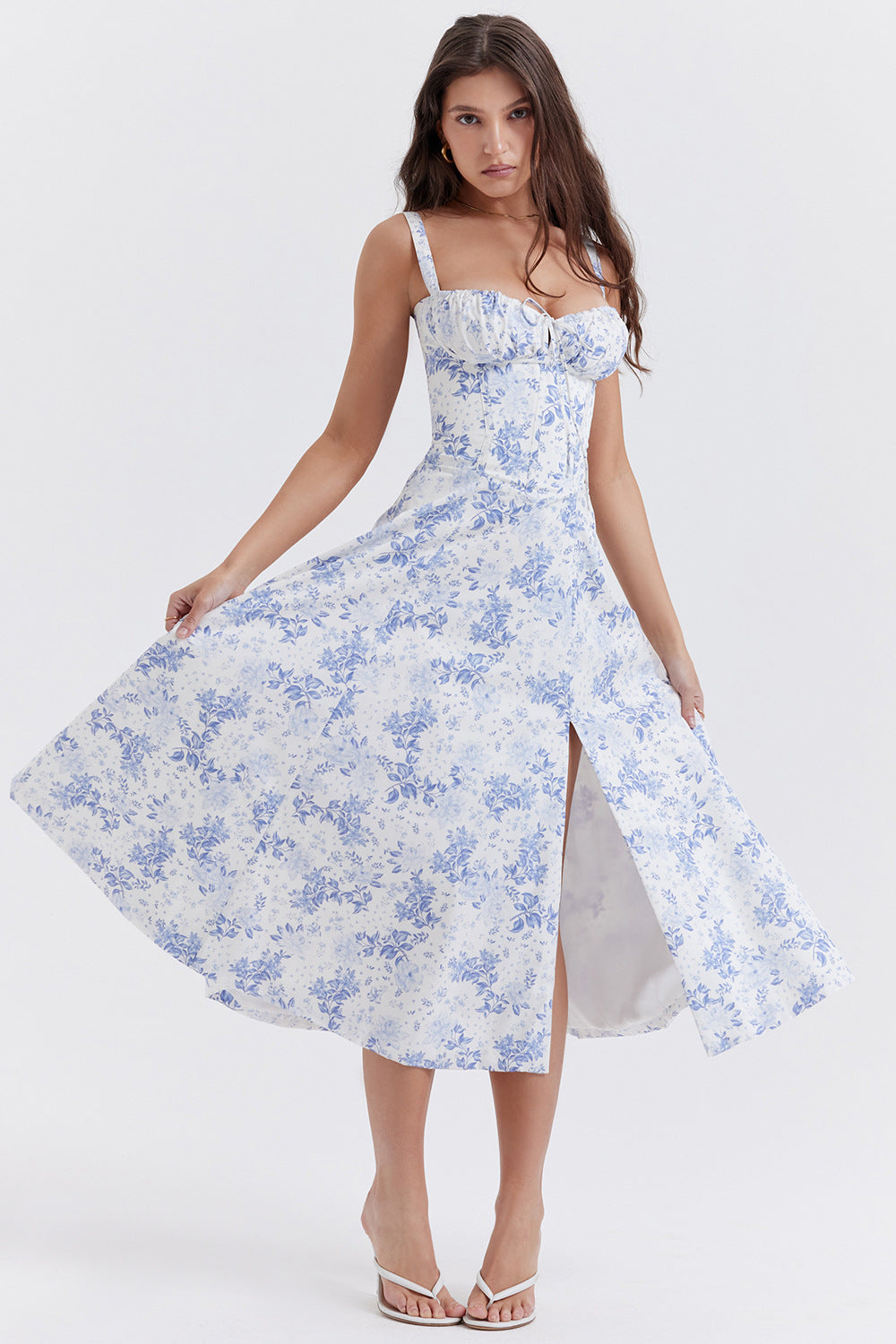 Zeitlos Neue Frauen Floral Print Kleid mit Riemen