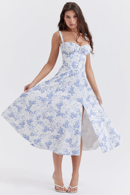 Zeitlos Neue Frauen Floral Print Kleid mit Riemen