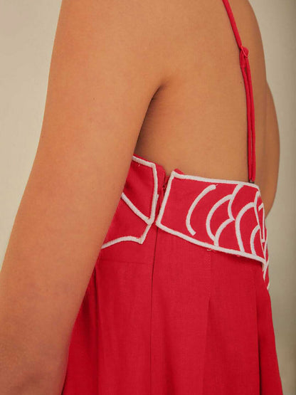 Damen-Maxi-Kleid | Rot