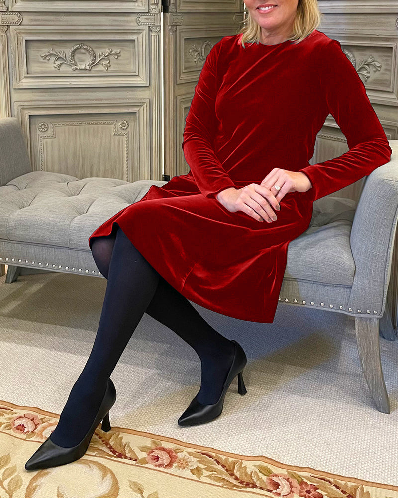 Merche - Midikleid - Weicher Pullover - Unifarben - Winter