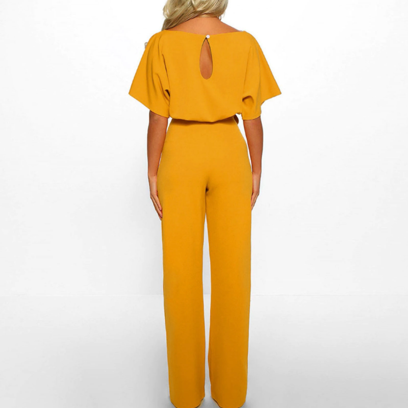 Merche einfarbiger Jumpsuit mit Knotengürtel