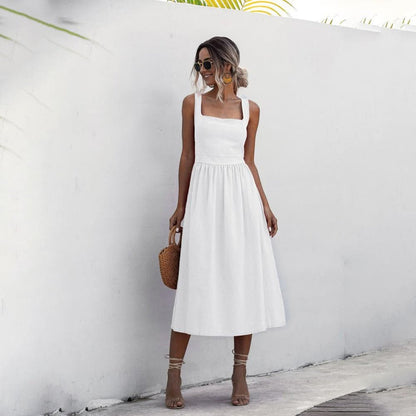 elegantes armelloses kleid für den sommer