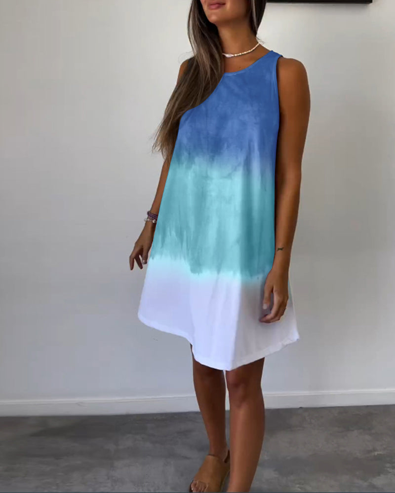 Ärmelloses Freizeitkleid in Farbblockoptik