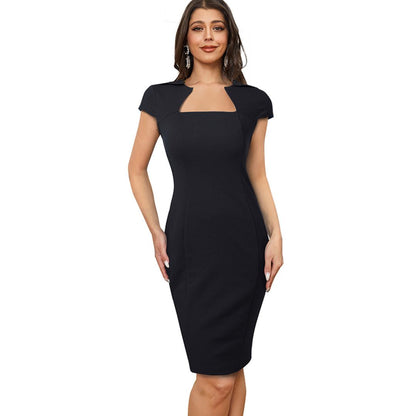 Bodycon-Kleid mit Eckigem Ausschnitt