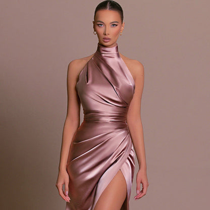 Vielseitiges ärmelloses Herbst Kragen Langes Kleid