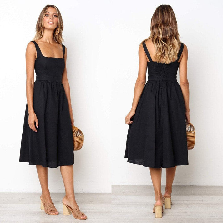 elegantes armelloses kleid für den sommer