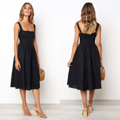 elegantes armelloses kleid für den sommer