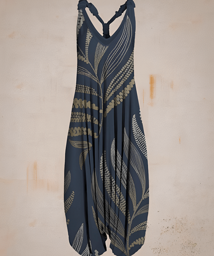 Merche ärmelloser Bohème-Jumpsuit mit Druckmotiv