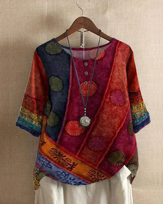 WW | Boho Bedrucktes Oberteil Für Damen Mit Stil