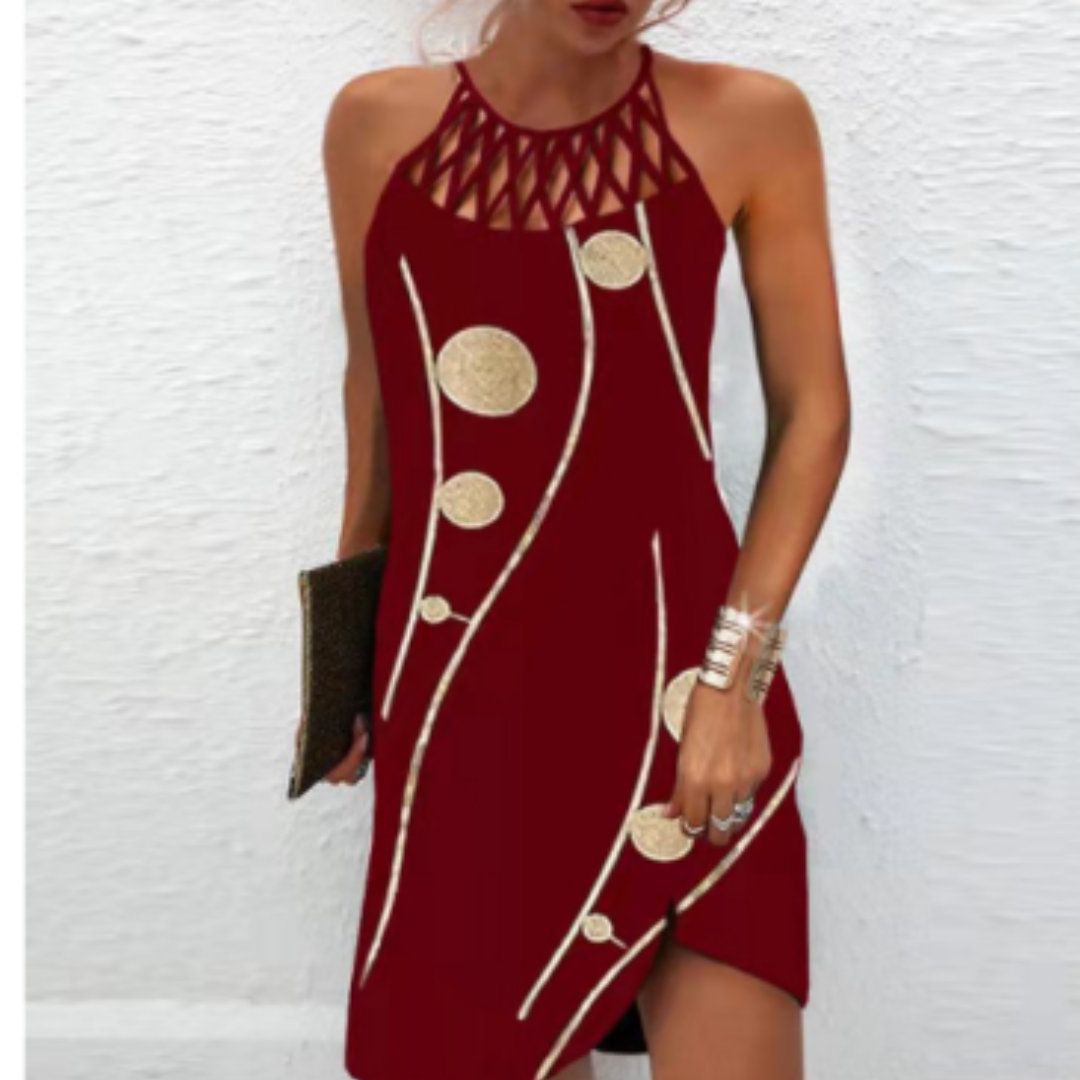 Elegantes Print Damen Kleid
