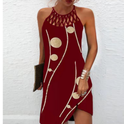 Elegantes Print Damen Kleid