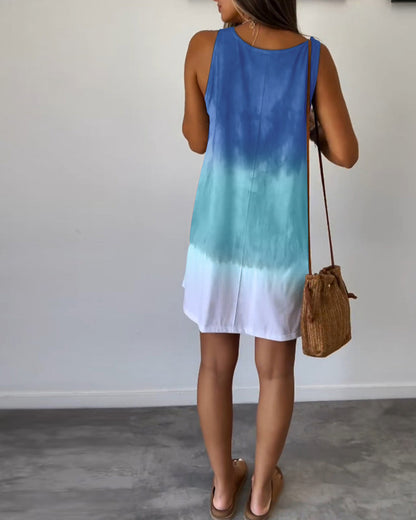 Ärmelloses Freizeitkleid in Farbblockoptik