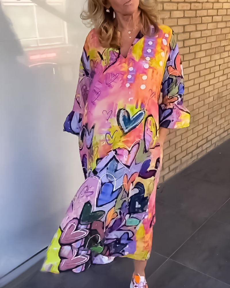 Damen-Kleid mit Herz-Muster