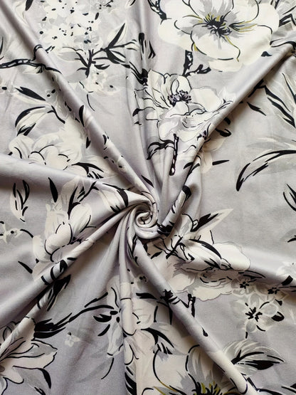Blumiges Kleid für Damen | Grau