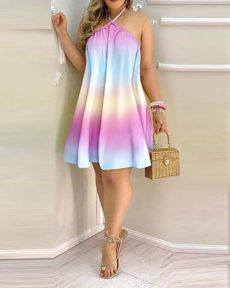 Vielseitig Off-Shoulder Hanging Neck Ärmelloses verführerisches Kleid