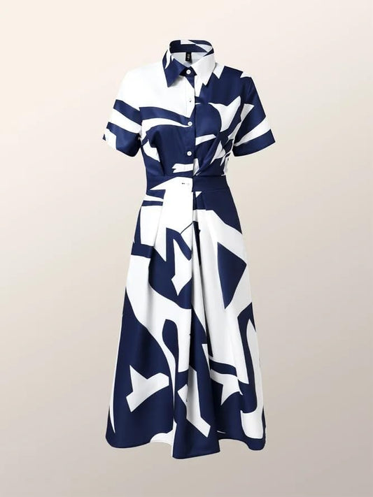 WW | Damen Freizeit Sommer Maxi Kleider Einfarbig Polka Dots V-ausschnitt Ärmellos Kurzarm Hemdkleid Langes Kleid Mit Taschen