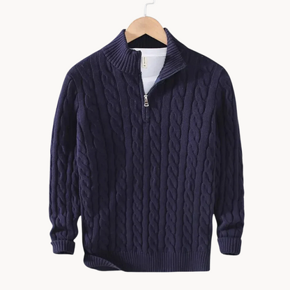 WW | Zopfmuster Pullover Mit Reißverschluss