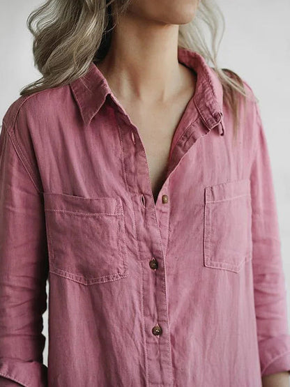 Merche Jumpsuit mit langen Ärmeln und halbem Knopf vorne
