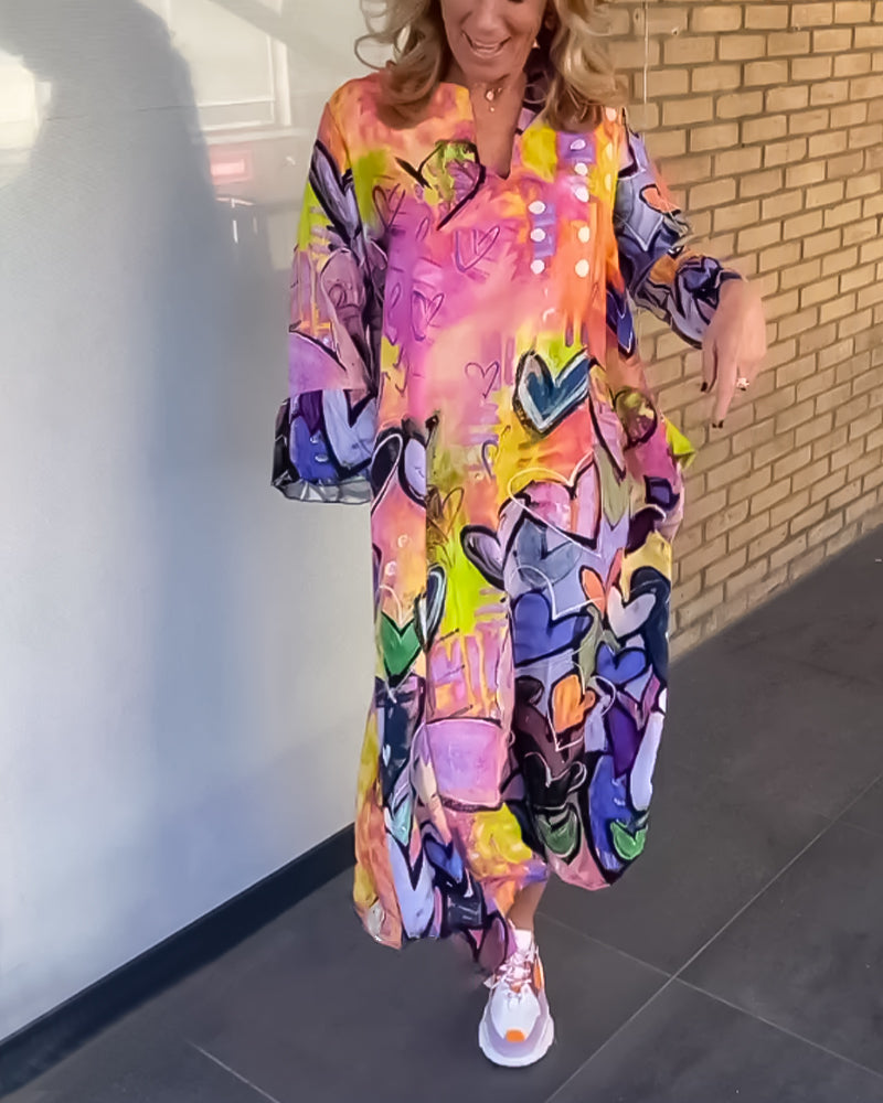 Damen-Kleid mit Herz-Muster