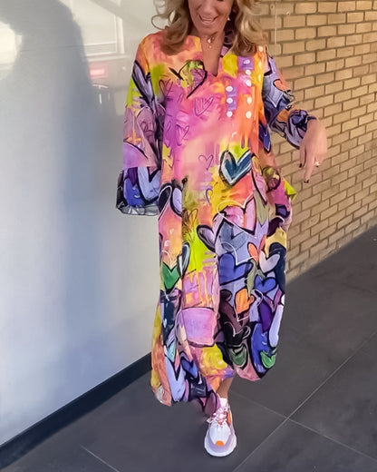 Damen-Kleid mit Herz-Muster