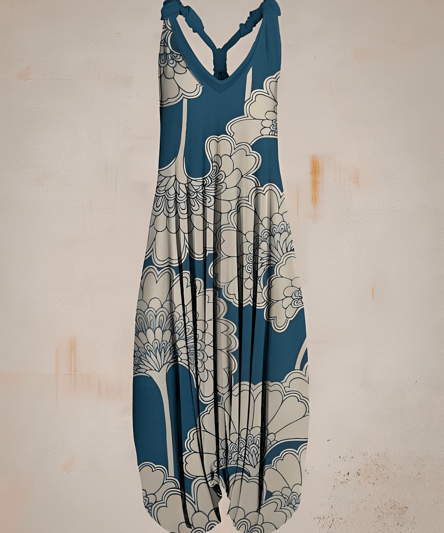 Merche ärmelloser Bohème-Jumpsuit mit Druckmotiv