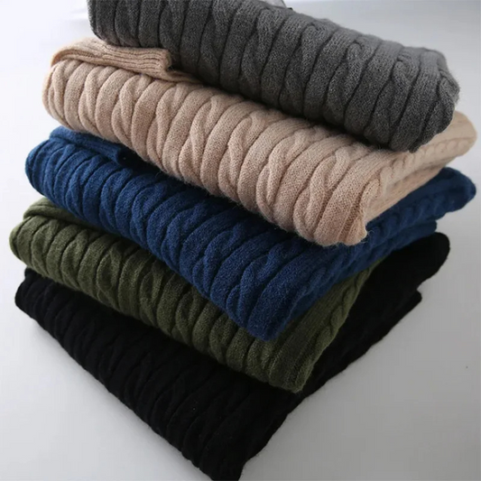 WW | Zopfstrick Pullover Mit Reißverschluss Herren Warm & Stilvoll