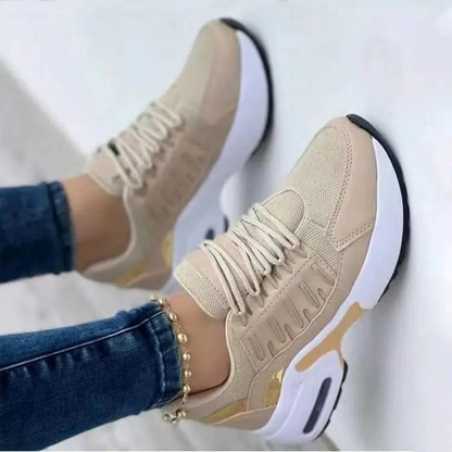 WW | Weiße Leder Schnürschuhe Bequeme Damenschuhe