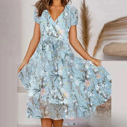 – Elegantes Retro-Kleid mit V-Ausschnitt