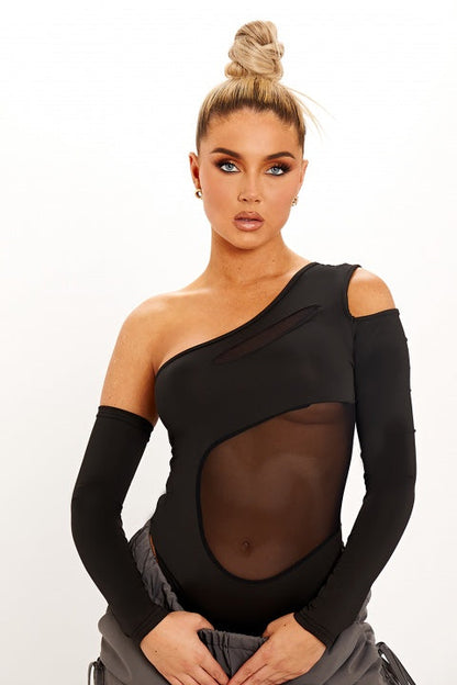 Merche Bodysuit mit Schulterfreies Design