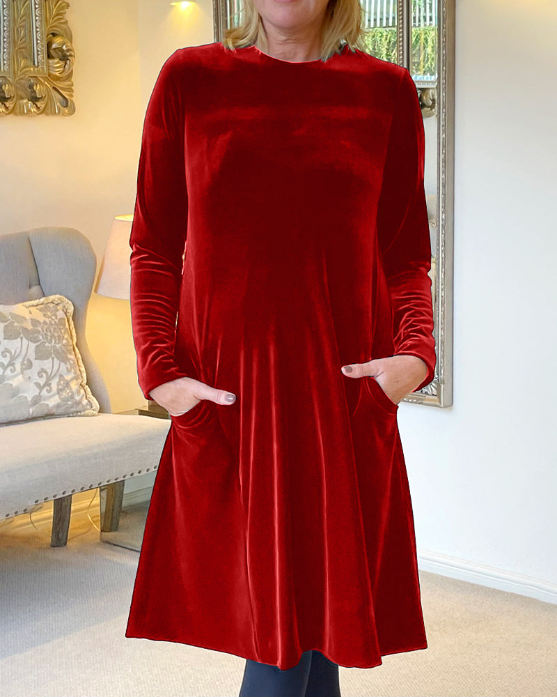 Merche - Midikleid - Weicher Pullover - Unifarben - Winter