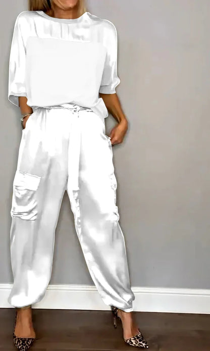 WW | Satin Oberteil Und Hose Set