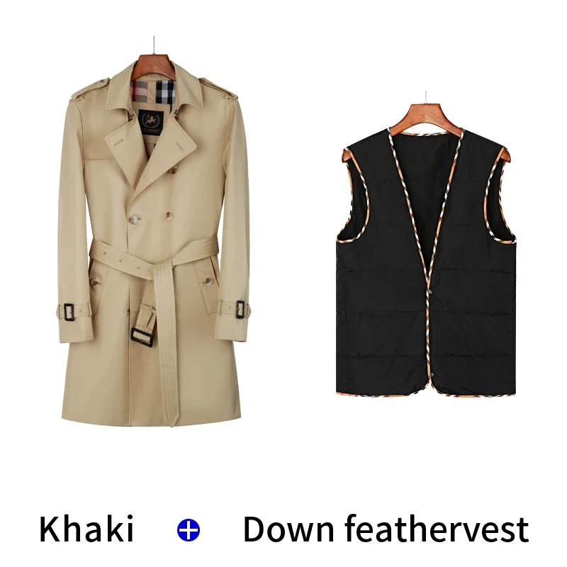 WW | Wasserabweisende Mantel Jacke Herren Klassischer Trenchcoat Mit Gürtel