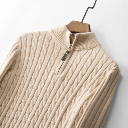 WW | Zopfstrick Pullover Mit Reißverschluss Herren Stilvoll & Bequem