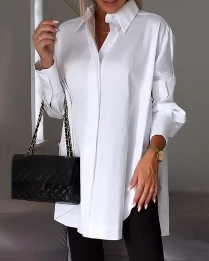 WW | Elegantes Langärmeliges Revers Oberteil