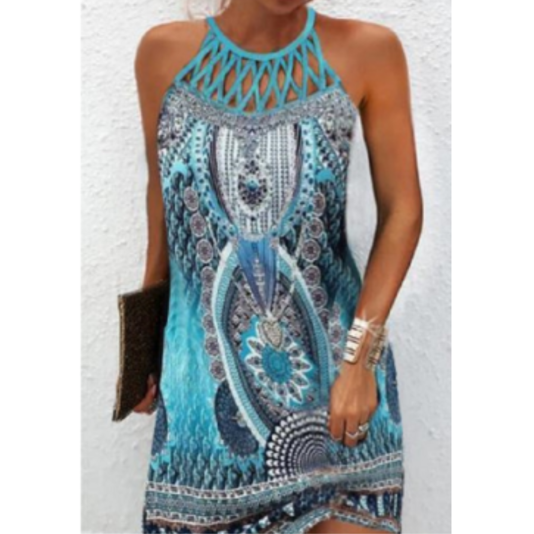 Elegantes Print Damen Kleid