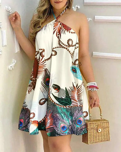 Vielseitig Off-Shoulder Hanging Neck Ärmelloses verführerisches Kleid