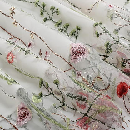 Besticktes Blumen-A-Linien-Kleid