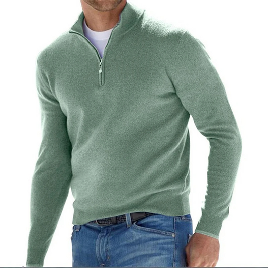 WW | Zeitloser Pullover Mit Reißverschluss Herren Weich & Bequem
