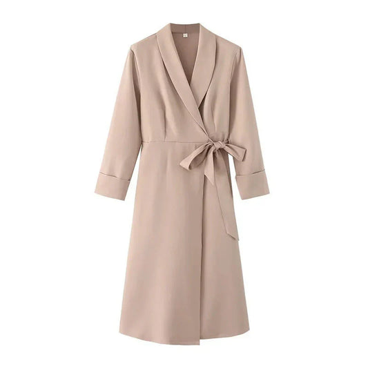 Eleganter Intellektueller Stil Revers Anzug A- Linie Kleid