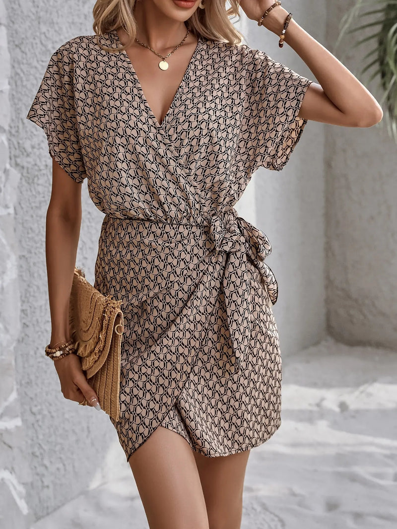 Cross Border Kleid mit V-Ausschnitt