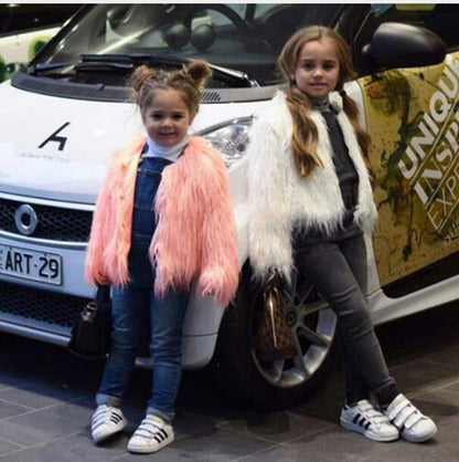 Damen Luxuriöser Kunstpelzjacke mit voluminösem Kragen Merchesia