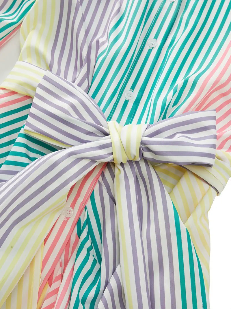 – maxikleid mit buntem streifenprint