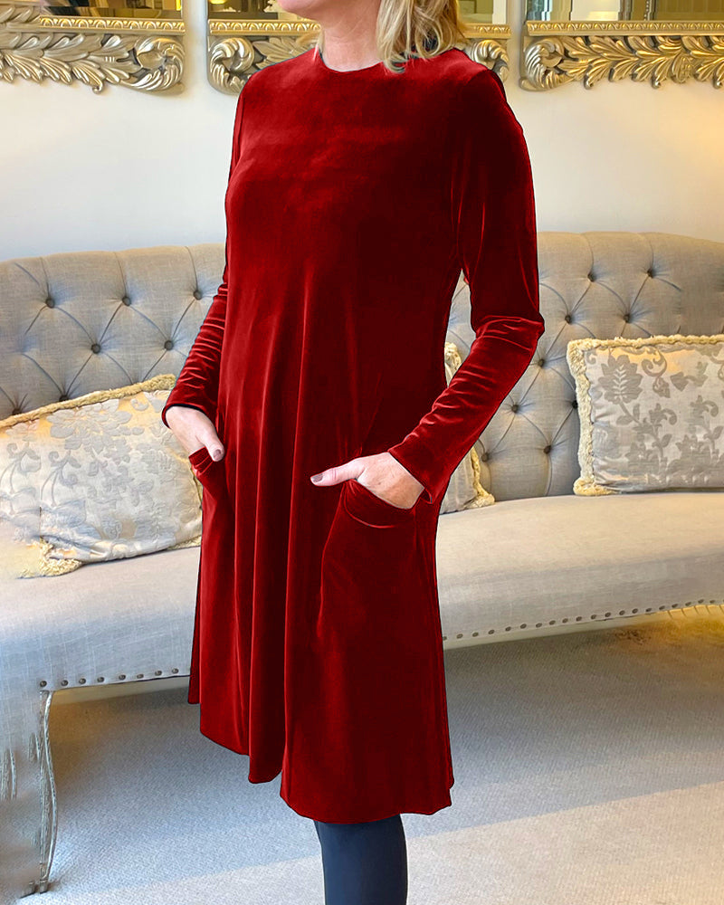 Merche - Midikleid - Weicher Pullover - Unifarben - Winter