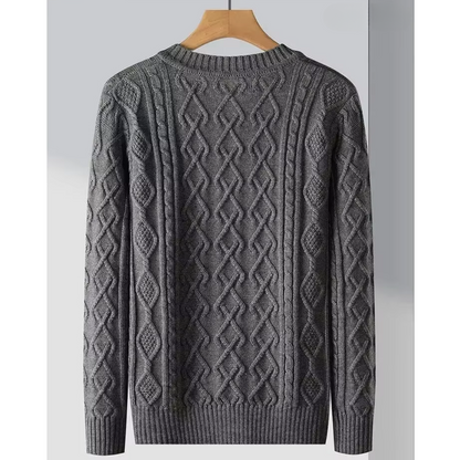 WW | Wollpullover Herren Mit V-ausschnitt Und Aufwendigem Strickmuster