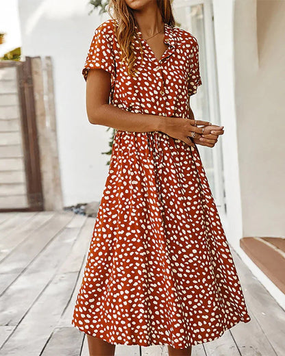 midikleid mit Punkten | Abegale