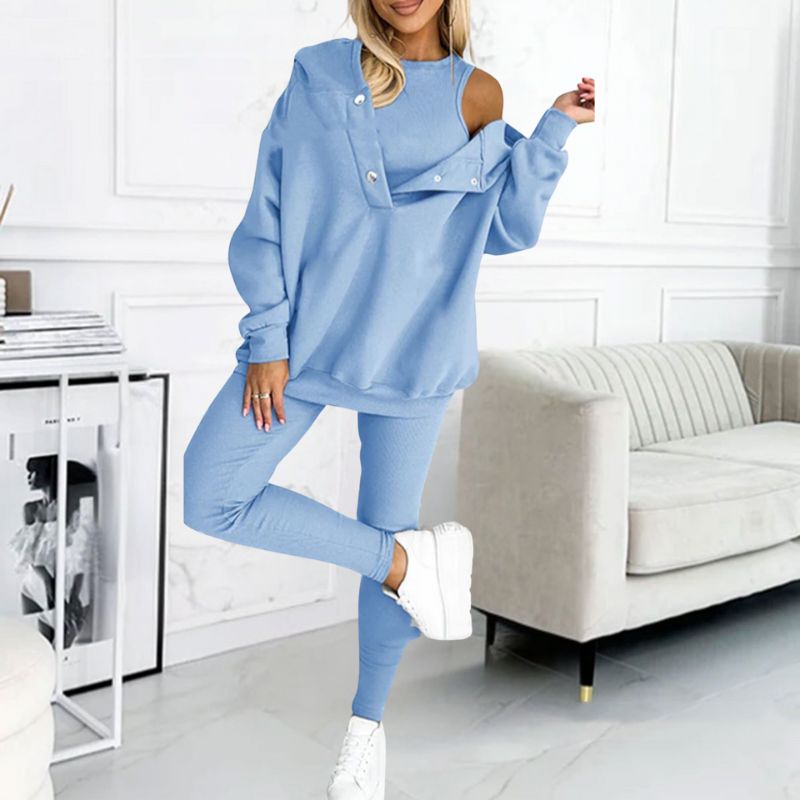 Merche Uni-Set mit Kapuzenpullover